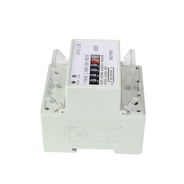 Elektrisk enfas tvåtråds AC 220V 100A energimätare KWh räknare förbruknings analog elektricitet