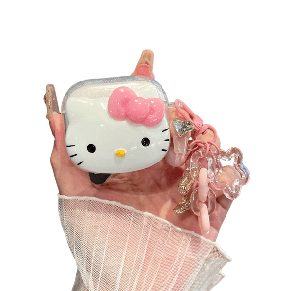 Kitty Glitter Pink Suojaava Kuulokekotelo TPU