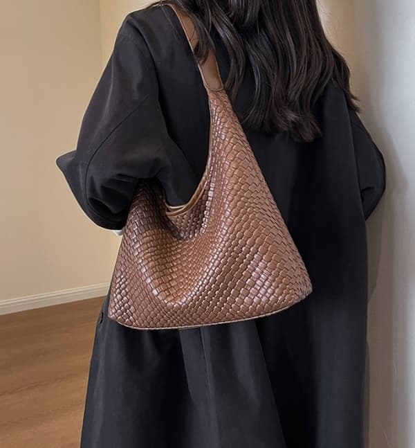 Dame Skuldertaske PU Læder Håndtaske Kaffe Farve Tote Taske Til Damer