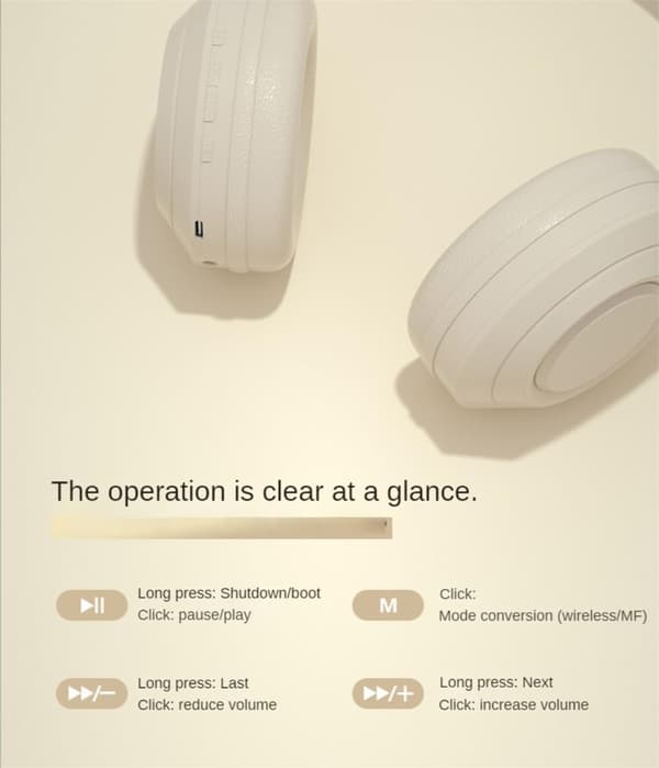 Trådløse hovedtelefoner Bluetooth 5.0 med HD-lyd, foldbart design, volumekontrol, sort 3-i-1 bærbart headset