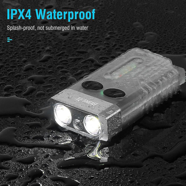 Boruit V10 LED Nyckelring EDC Ficklampa USB Uppladdningsbar Magnetisk Ficklampa Arbetslampa-g
