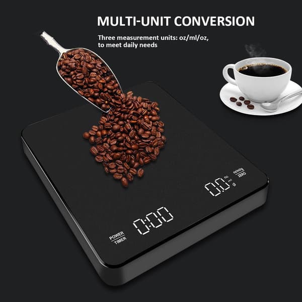 Elektronisk kaffevekt med automatisk timer, liten kjøkkenvekt for baking