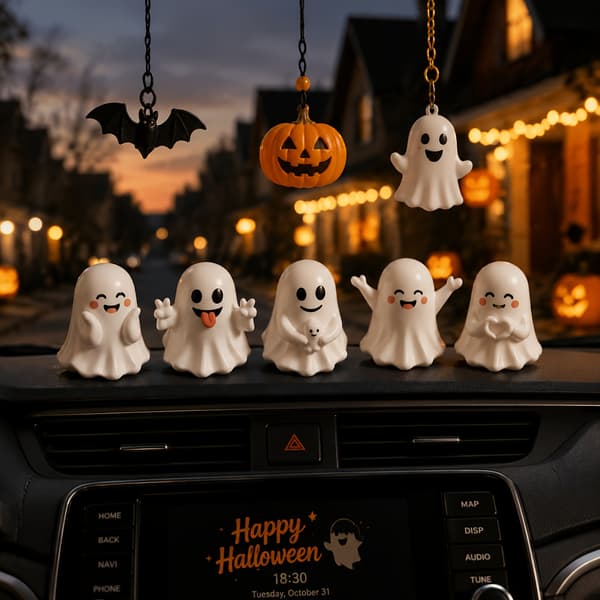 Halloween figursett søt mini hjemmeinnredning feriefestdekorasjon høst sesongbasert borddekorasjon Combo package