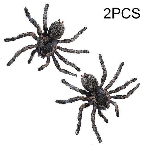 Simulerad spindelmodell Realistiska plastspindelfigurer Falska spindlar leksak 2-pack