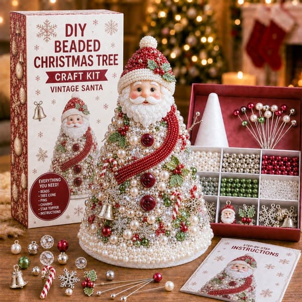 Gør-det-selv perle juletræ håndværkssæt Beaded Christmas Tree Series - 2 DIY Material Kit (with Color Box)
