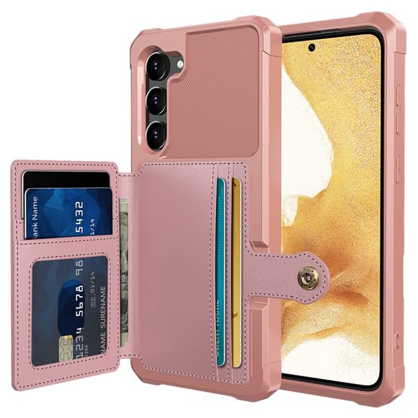 Samsung Galaxy S23 Skal med Magnetisk Plånbok Rosé 75