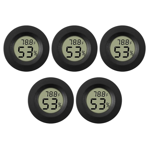 5-pak Hygrometer Termometer Digital LCD-skærm Fugtighedsmåler til luftfugter affugter