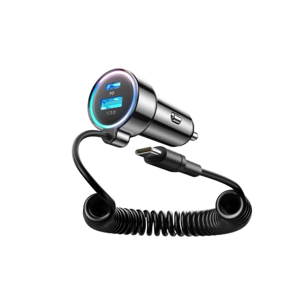 SiGN 90W 3-i-1 Hurtig Biloplader med USB-C Kabel