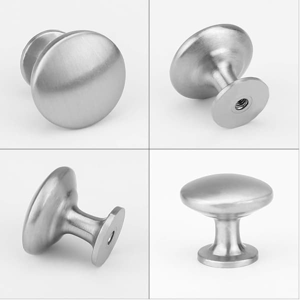 Knapper til døre og skuffer - 24mm 10-pak Mat rustfrit stål