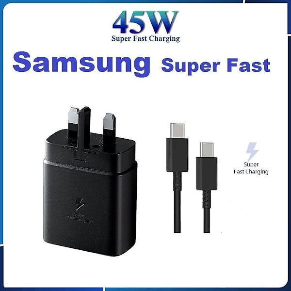 45W USB-C Superrask Lader USB-C-kontakt for Samsung Galaxy S23/S23 Ultra/S23+/S22 Ultra/S22+/S22/S21 Ultra/S21+/S21/S20/Note20/note