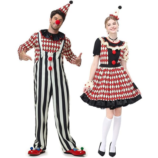 Kostumesæt til voksne: Cirkusklovn til Halloween og fest 26080 S