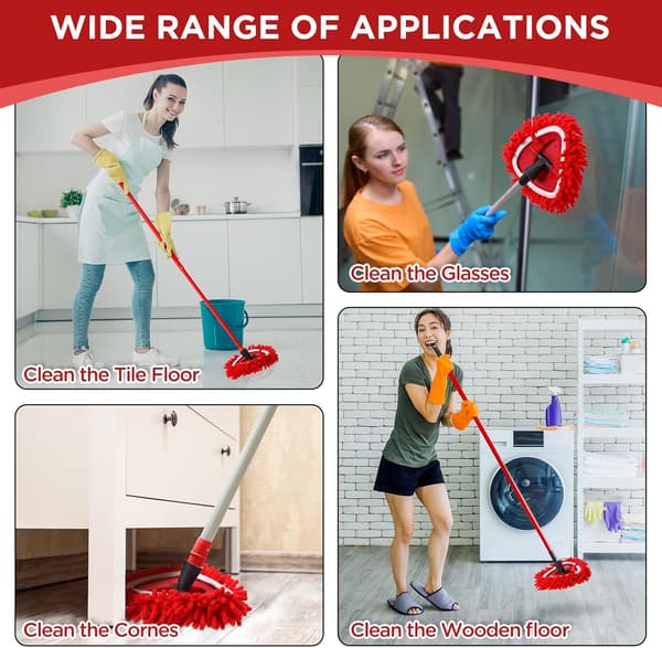 3-pakning moppehoder erstatning kompatibel med O-Cedar Easy Wring 1-tank system gjenbrukbar spinmopp utskiftbart hode vaskbare chenille-påfyll