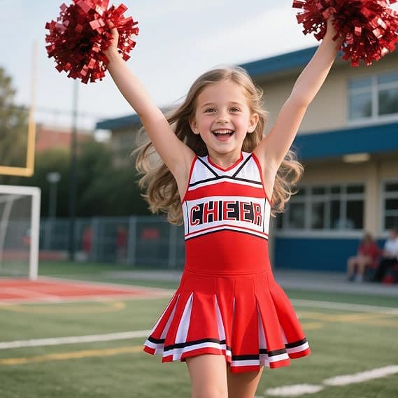 Cheerleader-kostyme for jenter til Halloween jumpsuit 100cm