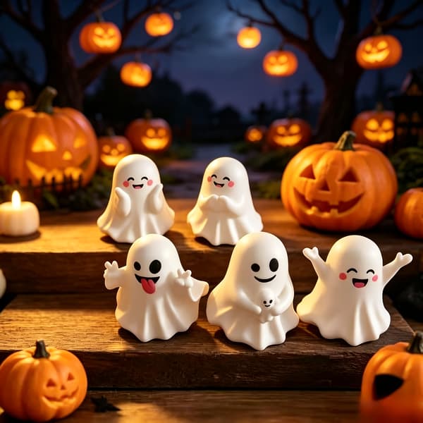 Halloween figursett søt mini hjemmeinnredning feriefestdekorasjon høst sesongbasert borddekorasjon Combo package