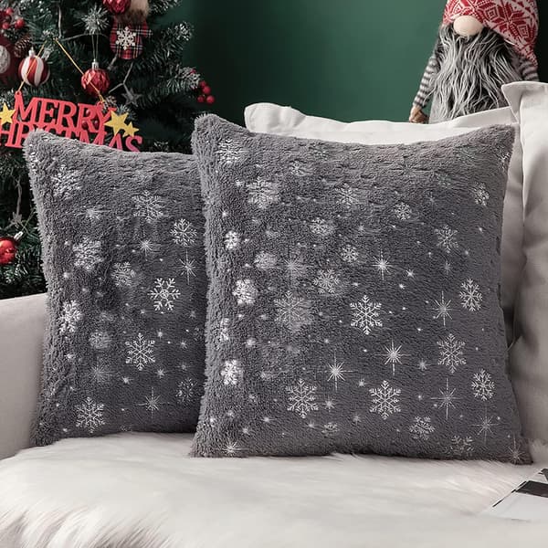 Jul Kuddfodral Set Om 2 Dekorativa Julkuddar 45x45 cm Festlig Heminredning