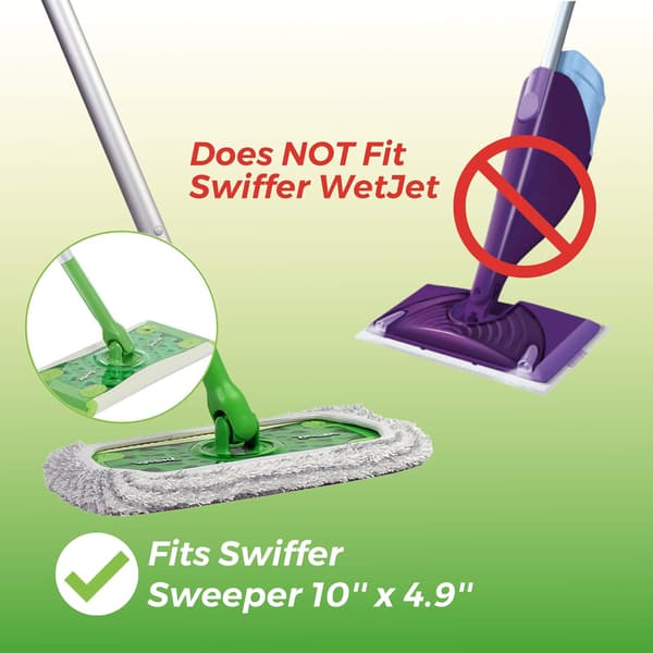 4-pak genanvendelige moppepuder, der er kompatible med Swiffer Sweeper, kraftig mikrofiber moppeovertræk til rengøring af flere overflader, våd og tør