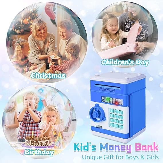 Spargris ATM Bank Elektronisk Myntboks for Barn - Hot Gave Blue