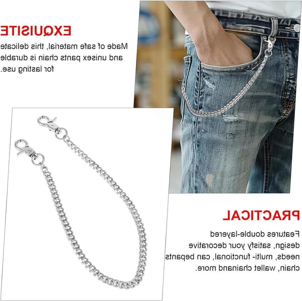 Mænd og kvinder Metal Buksekæde Punk Gotisk Mode Jeans Tilbehør