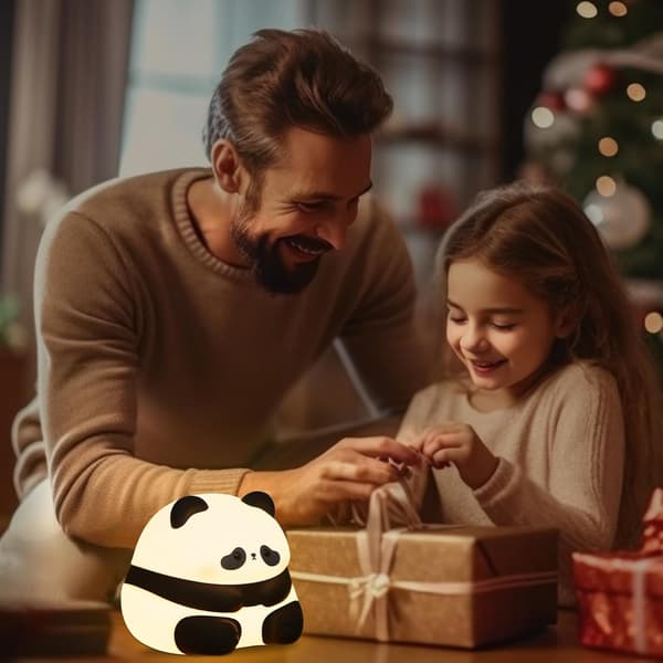 Panda Natlampe til Børn Dæmpbar USB Genopladelig Silikone Dyr Lampe Bærbar Børneværelsesindretning