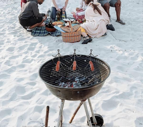 Pølserister, rustfrit stål med tre stregmænd, sjov grillgave til far, mænd - 1 stk