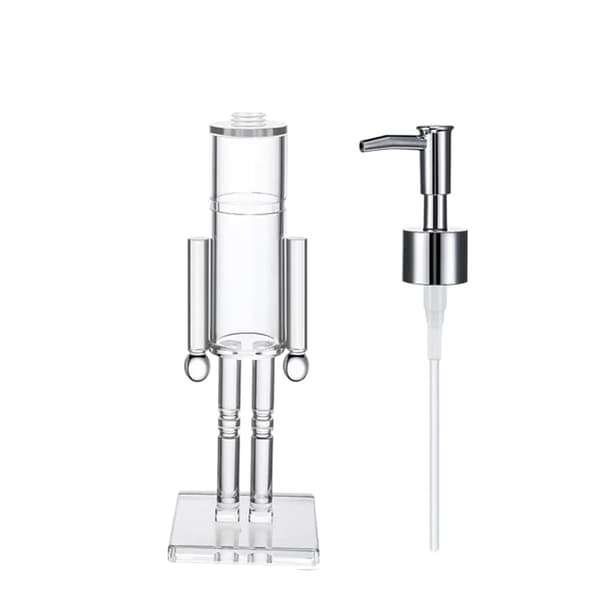 Nötknäpparformad tvålpump, 30 cm, manuell pump, påfyllningsbar, perfekt för julköket och badrumsbänksdekorationer. Regular-sized empty bottles