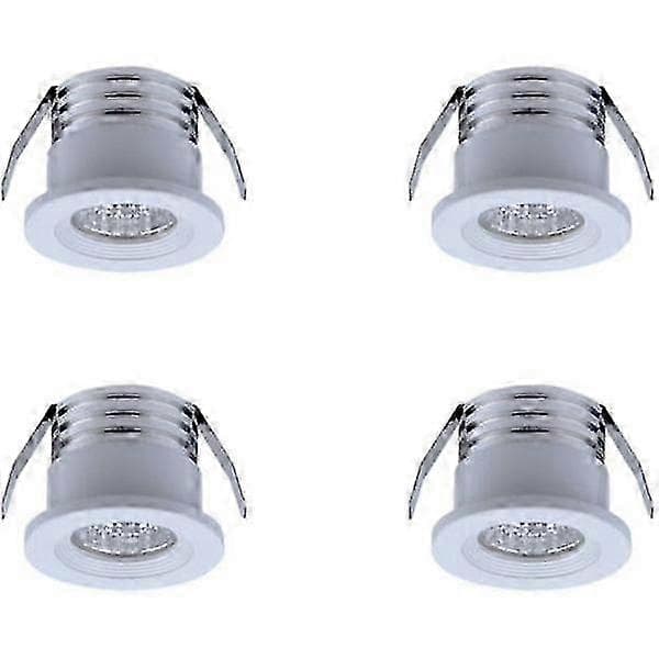 Sett med 4 mini innfelte LED-spotlights, 3 W, kaldhvit lyshvit