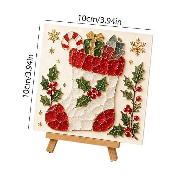 Christmas Sea Glass Art Set - DIY Christmas Mosaic Craft Creates a Festive Display E E 15*15cm