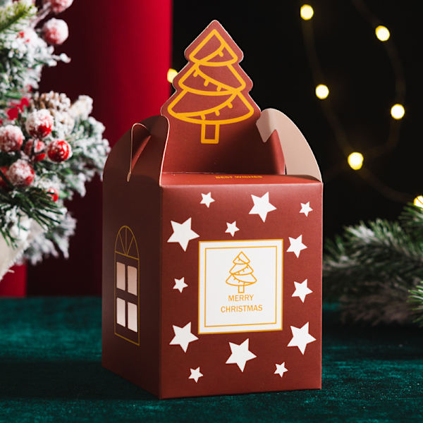 Julepleboks Kreativ Tegneserie Dyr Ping An Fruktboks Gaveboks Tom Pappboks Liten Gaveboks Juleboks Hvit White 8.5*8.5*10cm