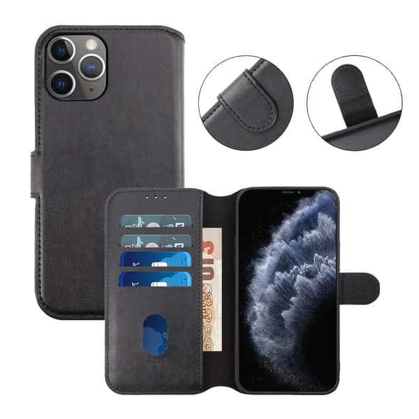 iPhone 12/12 Pro Pungcover Magnet Rvelon - Sort Svart black