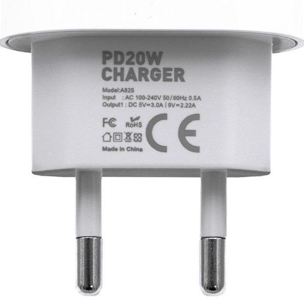 Oplader til iPad - Hurtig Oplader - Strømadapter + Kabel - 20W USB-C Hvid