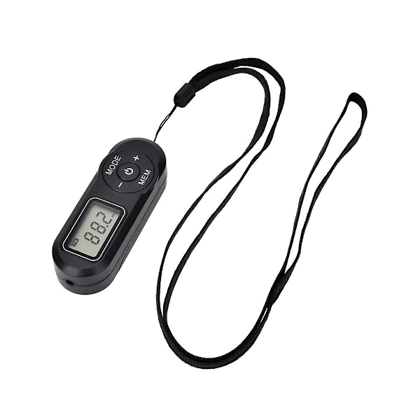 Bærbar Mini FM-radio Digital Display FM-mottaker Retro FM-spiller Style DSP med hodetelefoner Lanyard