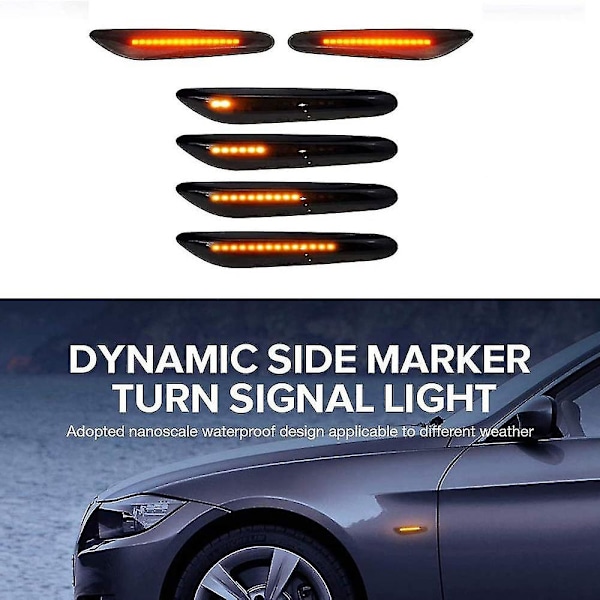 2 st LED dynamisk blinkers sidomarkering sekventiell blinkerslampa kompatibel med - E46 E36 E60 E61 E90 E9