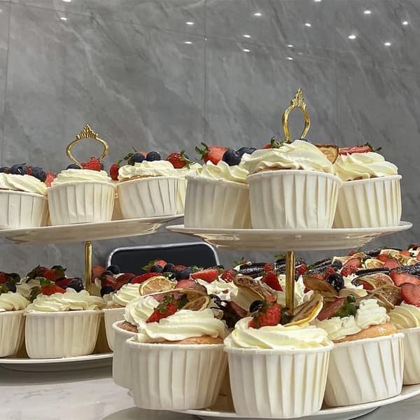 100 stk. Cupcake Forme Runde Bageforme til Muffins Kager Fest Bryllup Fødselsdagsdekoration Hvid