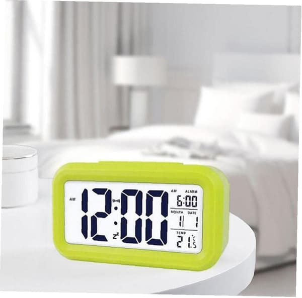 Digitalt Vækkeur med Temperaturvisning og Smart Lysstyrkesensor til Soveværelset