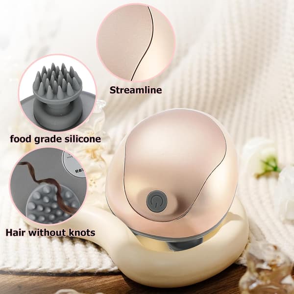 Hårbottenmassage med rött ljusterapi Hårväxtborste Högfrekvent vibration för att förebygga håravfall Black Head Massager för hårbottenvård