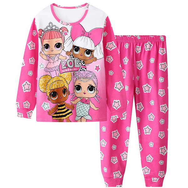 2-pakkityttöjen piirretty nukke pyjama pitkähihainen neule yöasu C C 110cm