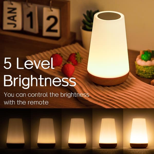 Natlampe, LED Touch Sengelampe, 13 RGB Farveskift, 5 Lysstyrkeniveauer, Timerfunktion, Genopladelig