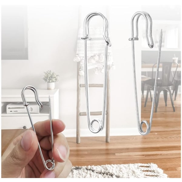 Stora Säkerhetsnålar, 12 st Stora Säkerhetsnålar, 63mm Extra Stora Säkerhetsnålar, Kiltnålar, Säkerhetsnålar för Kilt, Filt, Stickning, Hantverk