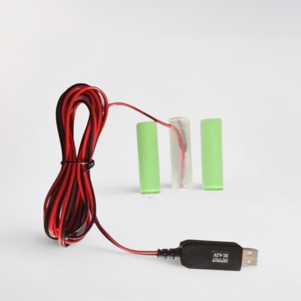 Sett med USB 5V til 4.5V AA Dummy Batteri Strømkabel Erstatter 3x 1.5V LR6 AA