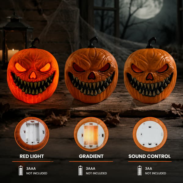 Lydaktiveret Lysende Halloween Græskar Dekoration, Spooky LED Rekvisit til Bar og Festscene Red light