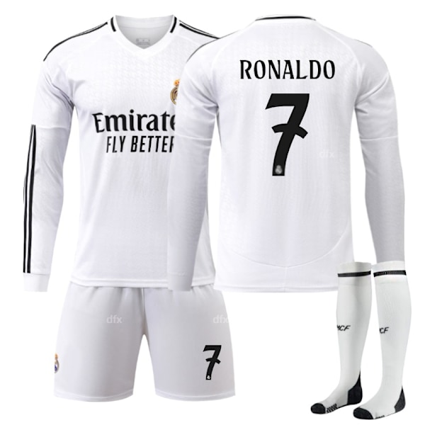 Real Madrid Børne Hjemmebanetrøje 2024-2025 Efterår & Vinter Nr 7 Strømper 3XL RONALDO No 7 Strømper No 7 Sokker No 7 socks 3XL