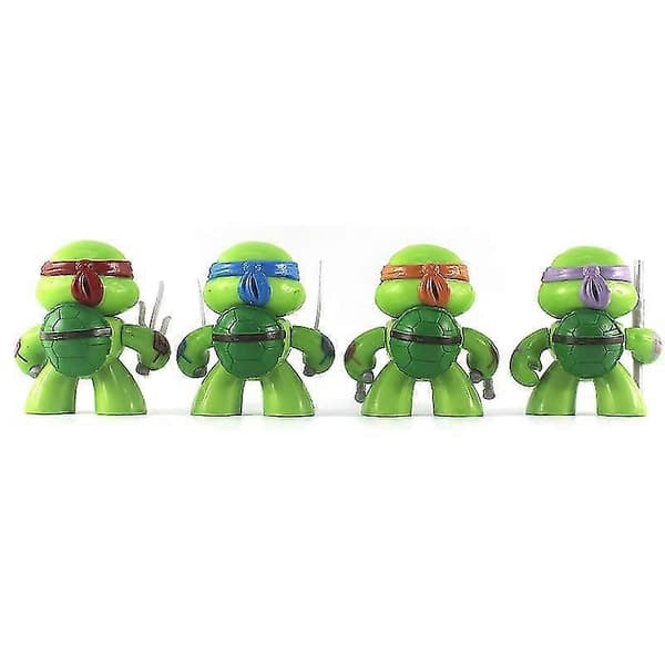 7,5 cm 4 typer av Ninja Turtles figurprydnader med vridbara armar i påsar