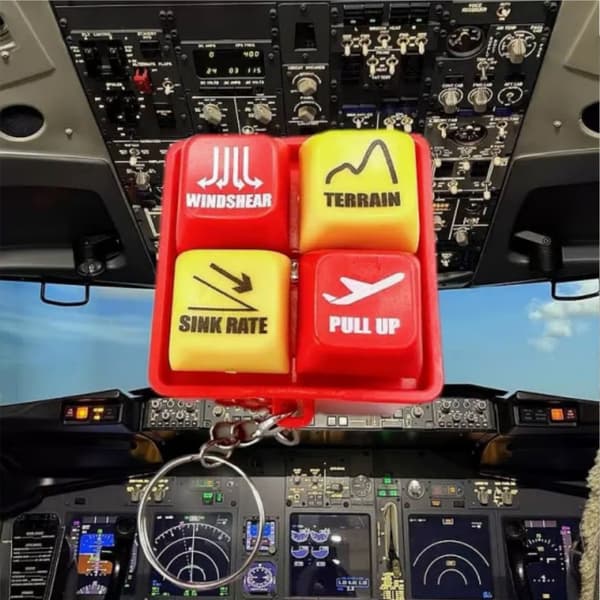 EGPWS Advarselslyd Simulator Nøglering – Pilot Cockpit Alarm Lyd Nøglering til Luftfartsentusiaster B737