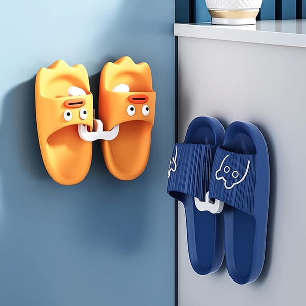 Shoe Racks 10-Pack Hanging Shoe Racks Wardrobe Organizer Shoe Rack System Self-Adhesive Shoe Storage Slipper Storage Studio Shoe Racks White