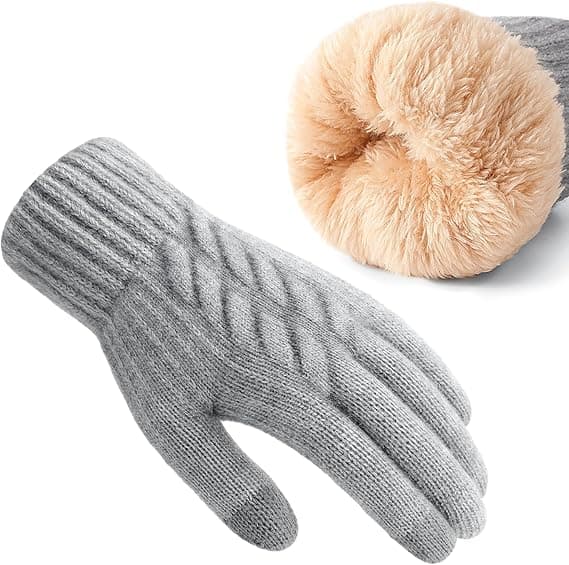 Alpacka Vinterhandskar 22 cm Vindtäta Varma Pekskärmskompatibla Grå