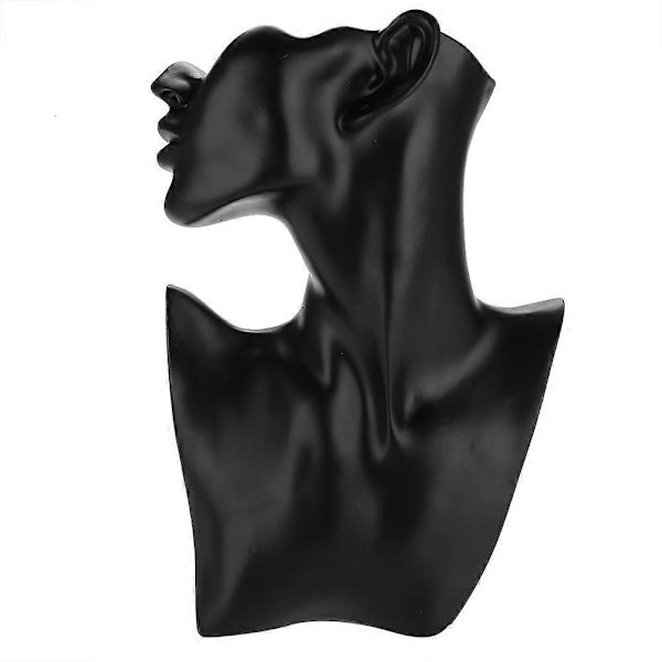 Halskæde Øreringe Holder Mannequin Hoved Buste Stand Model Butik Smykke Display Stativ Sort