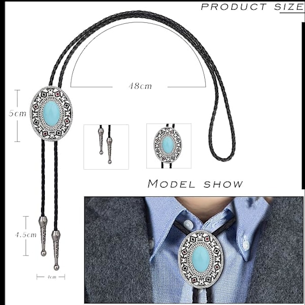 Bolo ties, herr och dam, handgjorda, cowboy, läderband, western, Native American, original, 101 cm