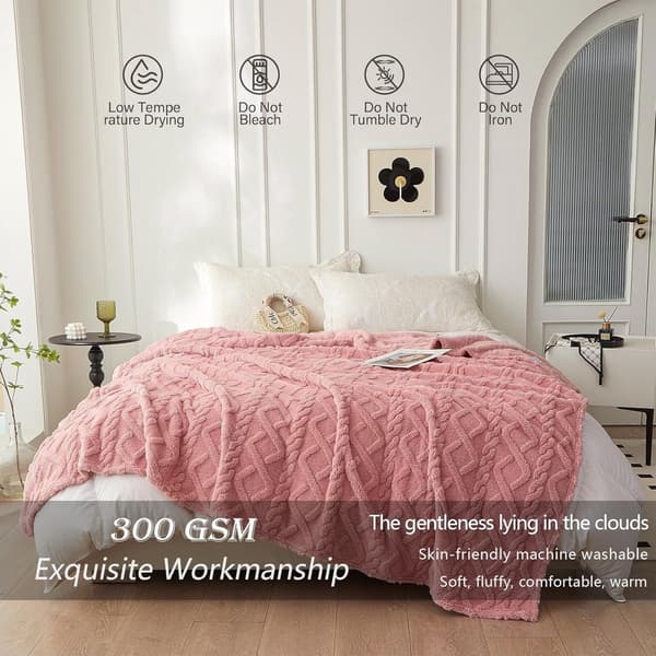 Mykt Fleeceteppe Varmt Og Koselig 1 Stykke Rosa 150 X 200 Cm