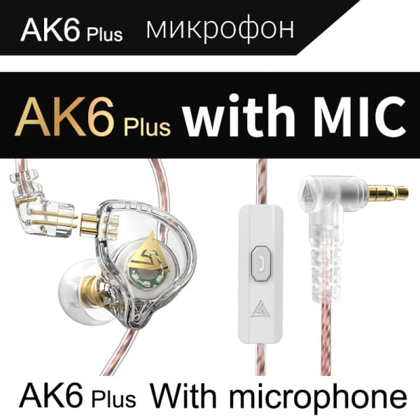 CQBB Qkz ak6 trådbundna hörlurar (in-ear - microauricular - transparenta)