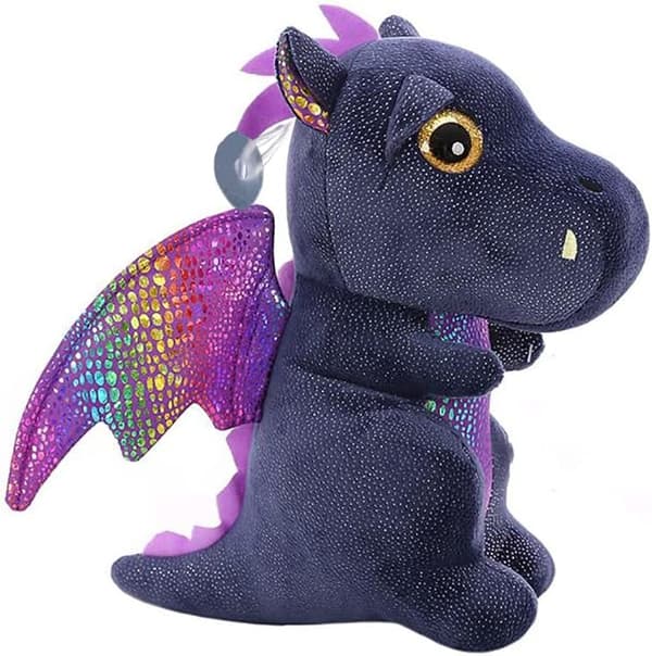 Dragebamse Sød Drage Plysdukke Legetøj 25 cm til Piger Drenge Jul (Drage Sort 25cm)